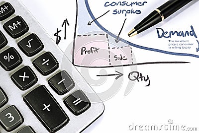 Showing business and financial report about demand and supply. Accounting