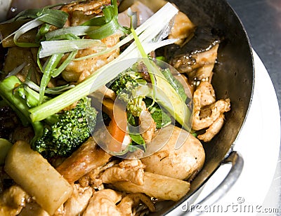 Shrimp chicken pan asian thai food