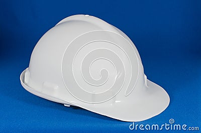 Side view of white hard hat