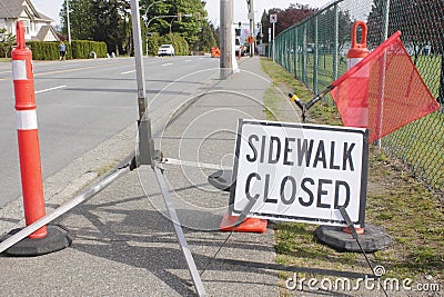 Sidewalk Closed sign