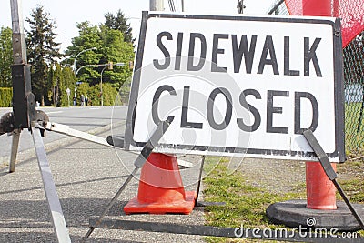 Sidewalk Closed Signage