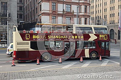 Sightseeing bus in the bund Shanghai