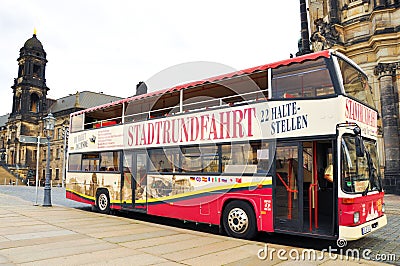 Sightseeing Dresden city by bus.