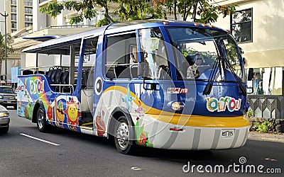 Sightseeing tour bus
