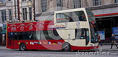 Sightseeing tour bus in London, UK