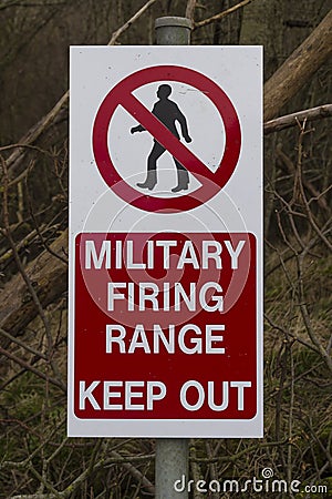 Sign Military Firing Range Keep Out