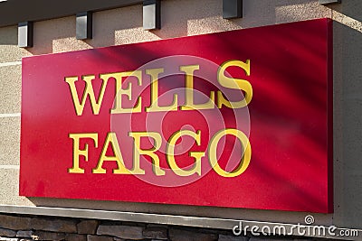 Sign Over Wells Fargo Banking Institution