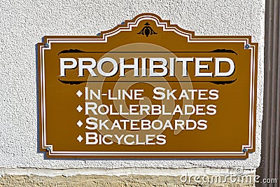 Sign Prohibiting certain acts in a public place