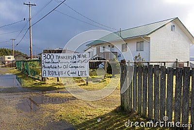 Sign protesting oil pipeleine