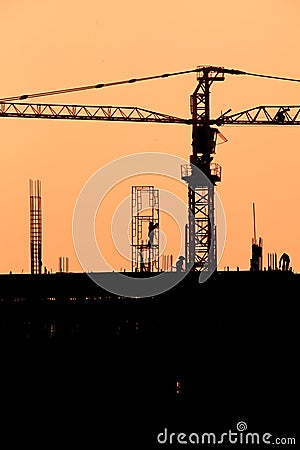 Silhouette of Construction Site