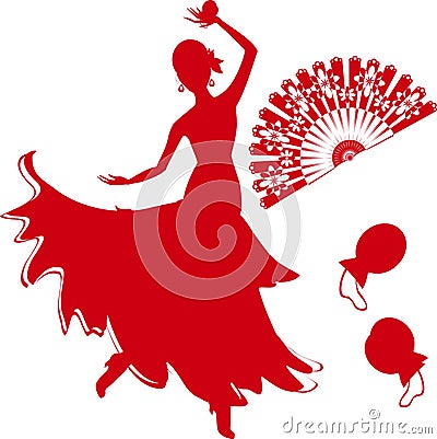 Silhouette of flamenco dancer