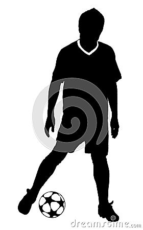 Silhouette of Player playing football