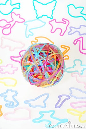 Silly shaped rubber band ball