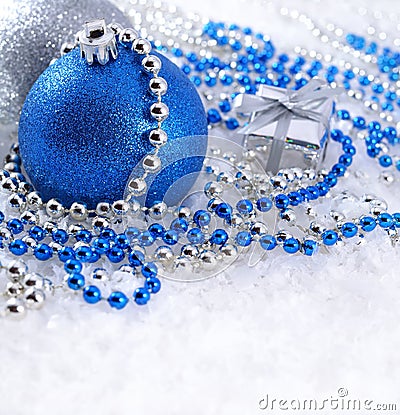 Silver And Blue Christmas Decorations Stock Images - Image: 34322574