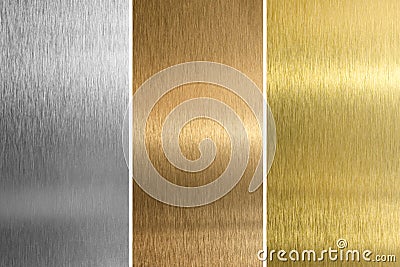 Silver, bronze, brass or golden textures