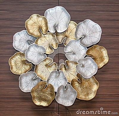 Silver and gold leaf lotus