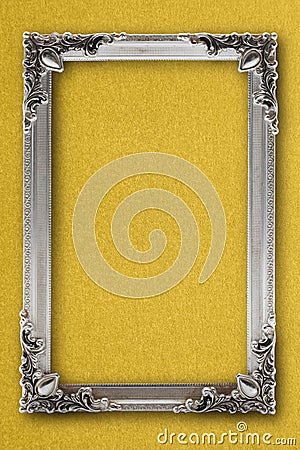 Silver picture frame on background with effects