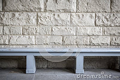 Simple blue wood bench