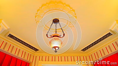 Simple cystal light fixture on ceiling