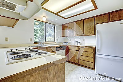 Simple kitchen room interior