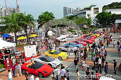 Singapore Ferrari Club Owners showcasing their Ferrari cars during Singapore Yacht Show at One Degree 15 Marina Club Sentosa Cove