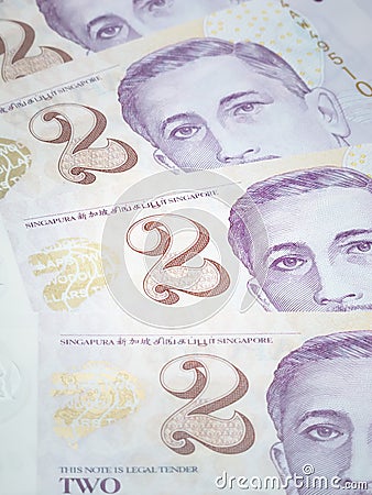 Singapore two dollar bills