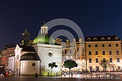 The single-nave building of Church of St. Wojciech in the Market Square