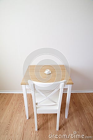 Single table ,chair and cup