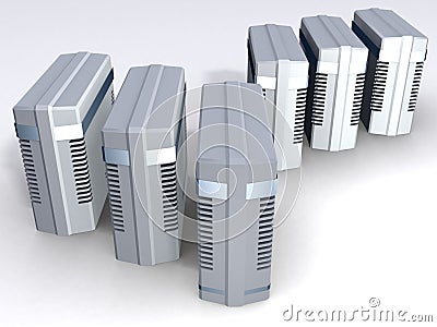 Six Computer Towers