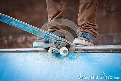 Skater jumps high in air