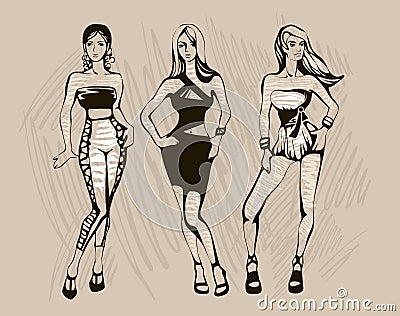 The sketch of female fashion