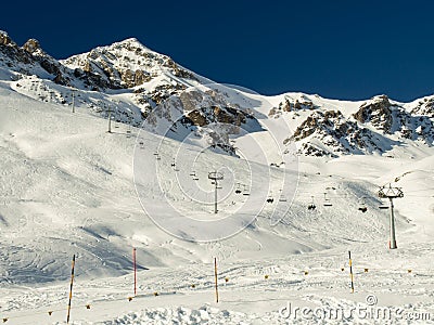 Ski lift at the Piz Clünas