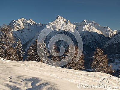 Ski run in the Swiss Alps