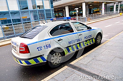 Skoda police car at International Prague aiport