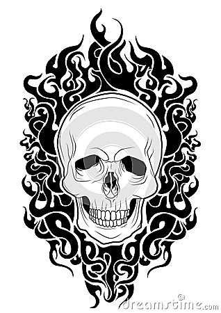 Skull black fire