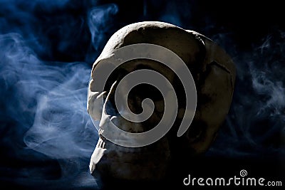 Skull with smoke