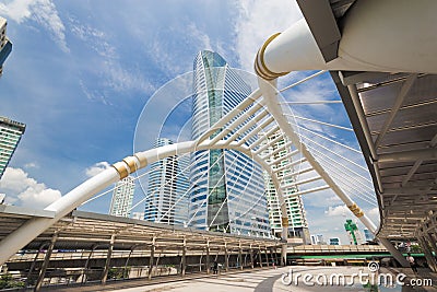 Sky bridge at Sathon junction, Bangkok,Thailand