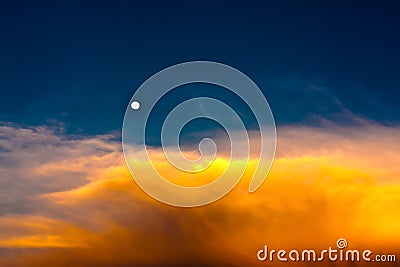 Sky in twilight time with moon