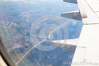 Sky view from airplane window