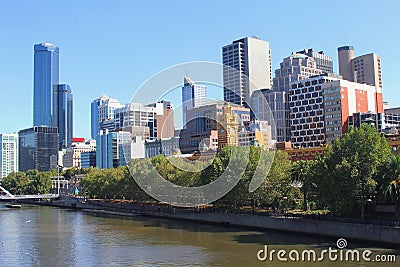 Skyline of Melbourne and the Yarra river,Australia
