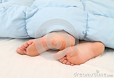 Sleeping woman s feet