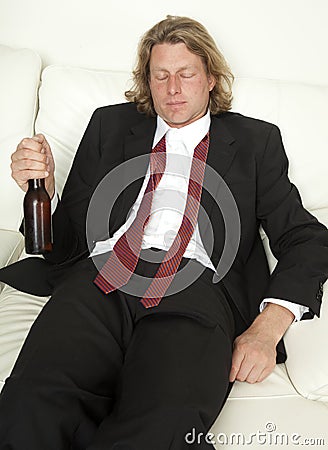 Sleepy Man with Beer