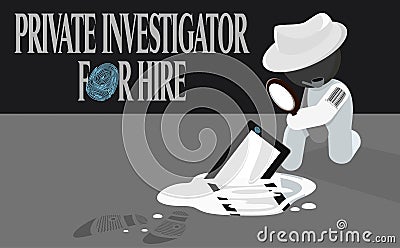 Sleuth Private Investigator For Hire Illustration