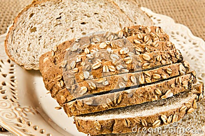 Sliced healthy fresh wholegrain bread