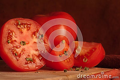 Slices, wedges, or round, the tomatoes