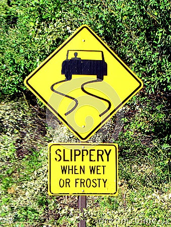 Slippery When Wet sign