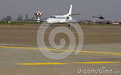 Small airplane at airport