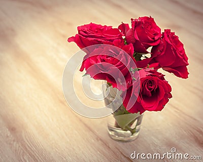 A small bunch of red roses