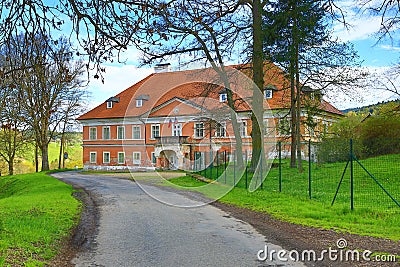 Small community of Kundratice Chateau, Spring Landscape, Hartmanice, Sušice, Bohemian Forest (Šumava), Czech Republic