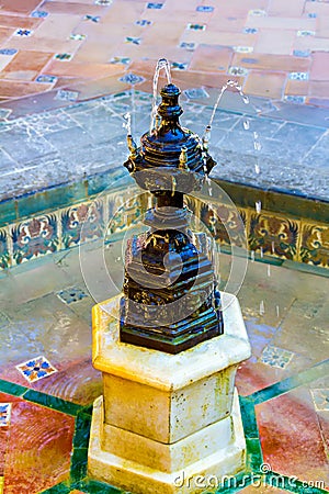 Small fountain in Alcazar of Seville